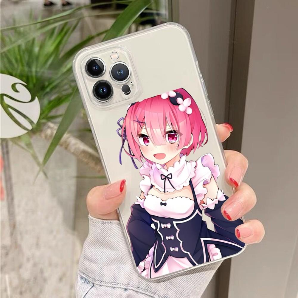 ReZERO Ram Rem Anime Phone Case Silicone Soft for Iphone 16 15 14 13 12 11 Pro Mini XS MAX Plus X Cover