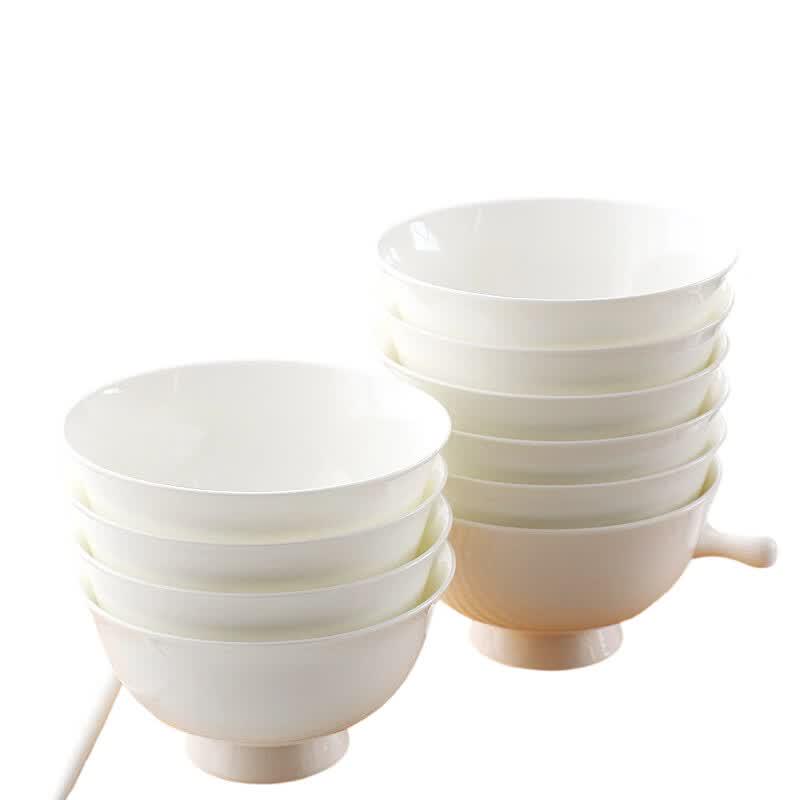 Yueyu Pure White Bone China Household Bowls