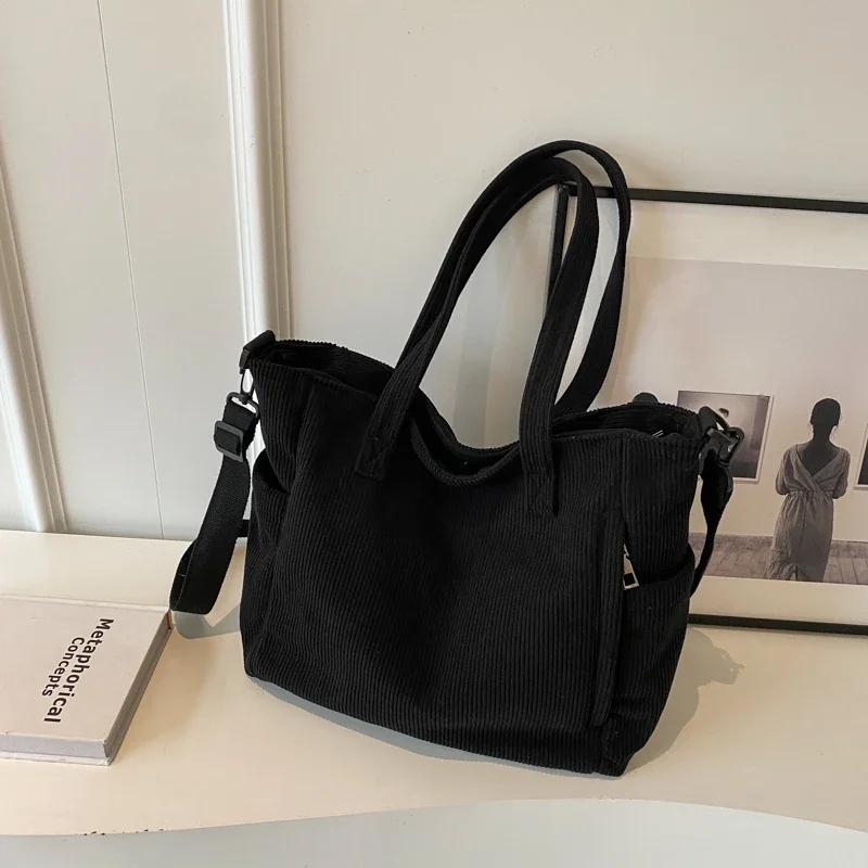 New Women's Crossbody Bags Large Capacity Fashion Lightweight Solid Corduroy Handbag High Quality  Tote Bag