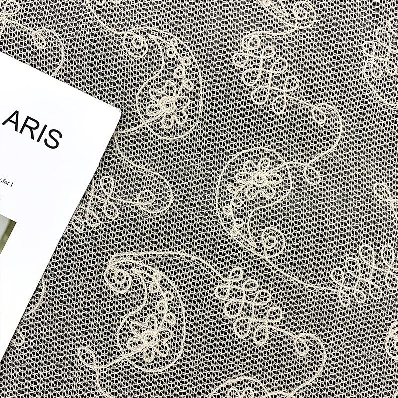 Children's Embroidered Cashew Mesh Lace Skirts and Dresses for Performance Wear