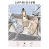 High-heeled girls' princess shoes for spring and autumn2026New style little girl's leather shoes with dress, soft-soled children's crystal shoes