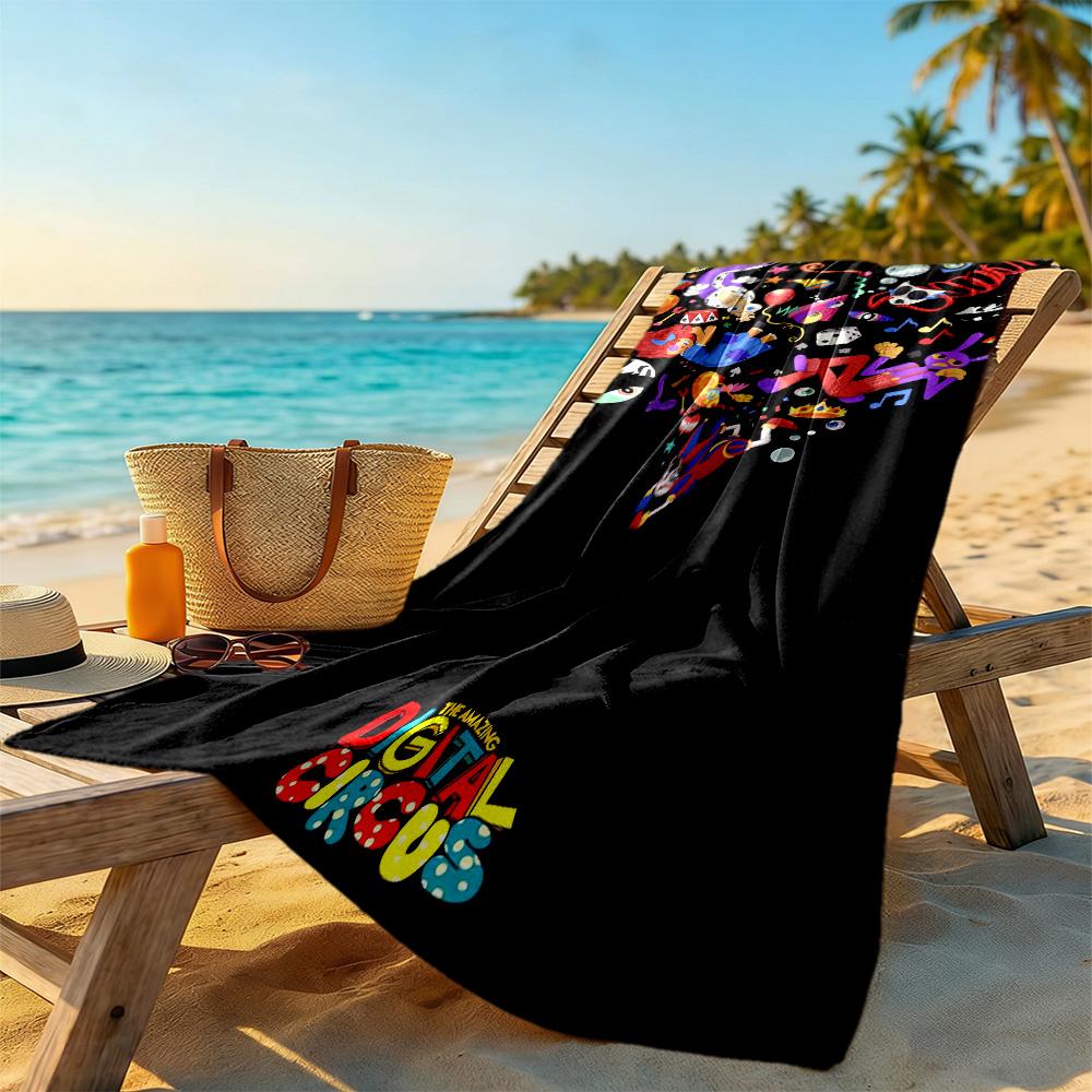 Das Erstaunliche Digitale Zirkus Stil Strandtuch Super Weich & Saugfähig Bequem Leicht Perfekt für Reisen Yoga Camping und Schwimmen