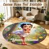 Betty Boop Personalized Round Rug Support Custom Name, Soft Home Decor Mat