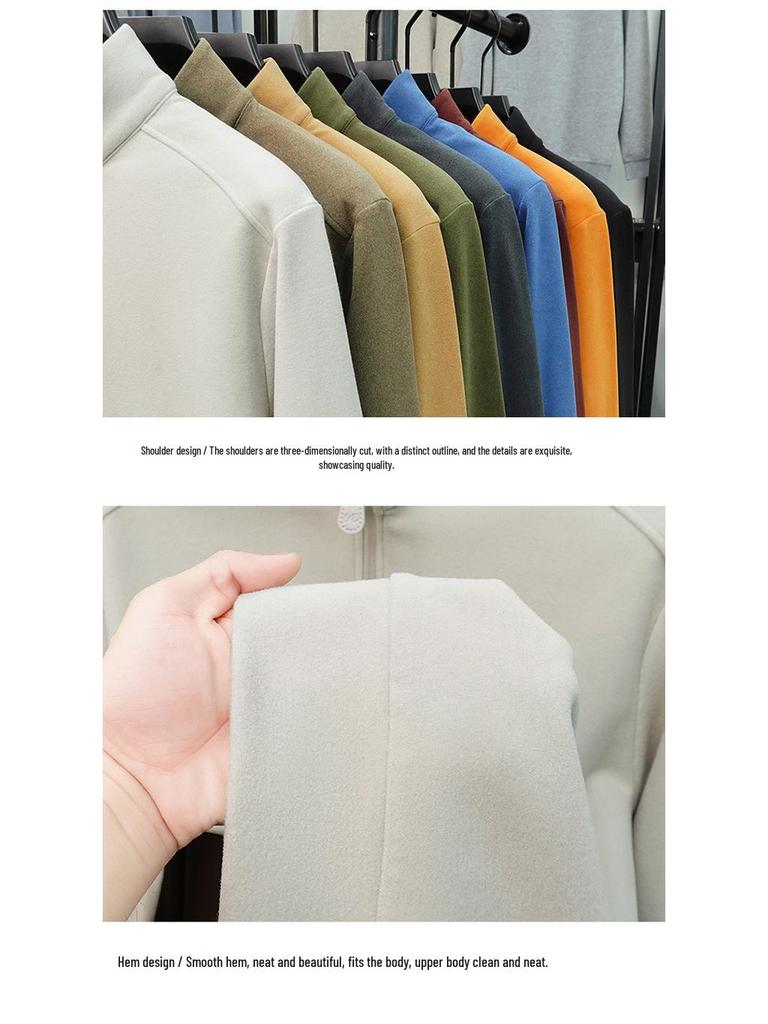 Men's 2025 Winter Double-Sided Fleece Half-Zip Long-Sleeve Casual Warm Base Layer Sweatshirt