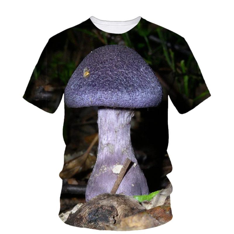 Summer Mushroom 3D Print T-Shirts Streetwear Men Fashion Casual Oversized O-Neck Short Sleeved T Shirt Tees Tops Clothing