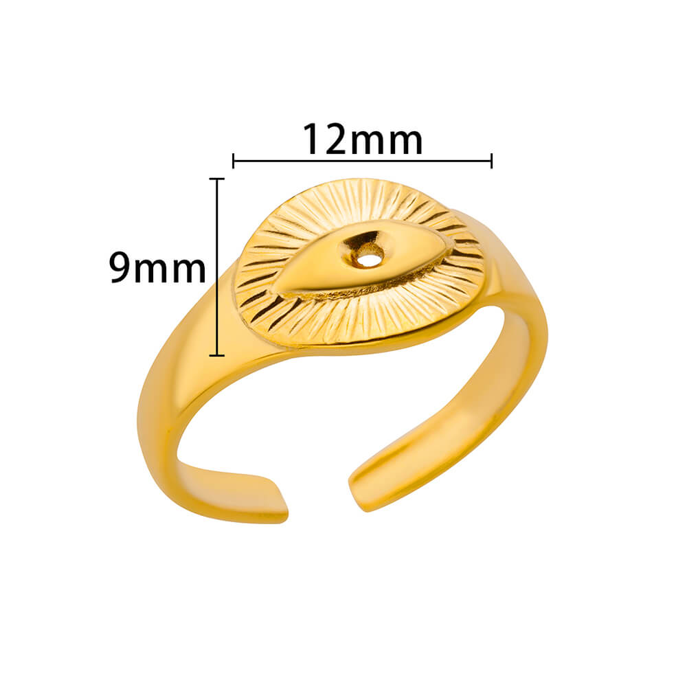 Stainless Steel Eye Rings For Gold Color Open Geometric Eye Ring  Trending Luxury Wedding Aesthetic Fashion Jewelry Gift