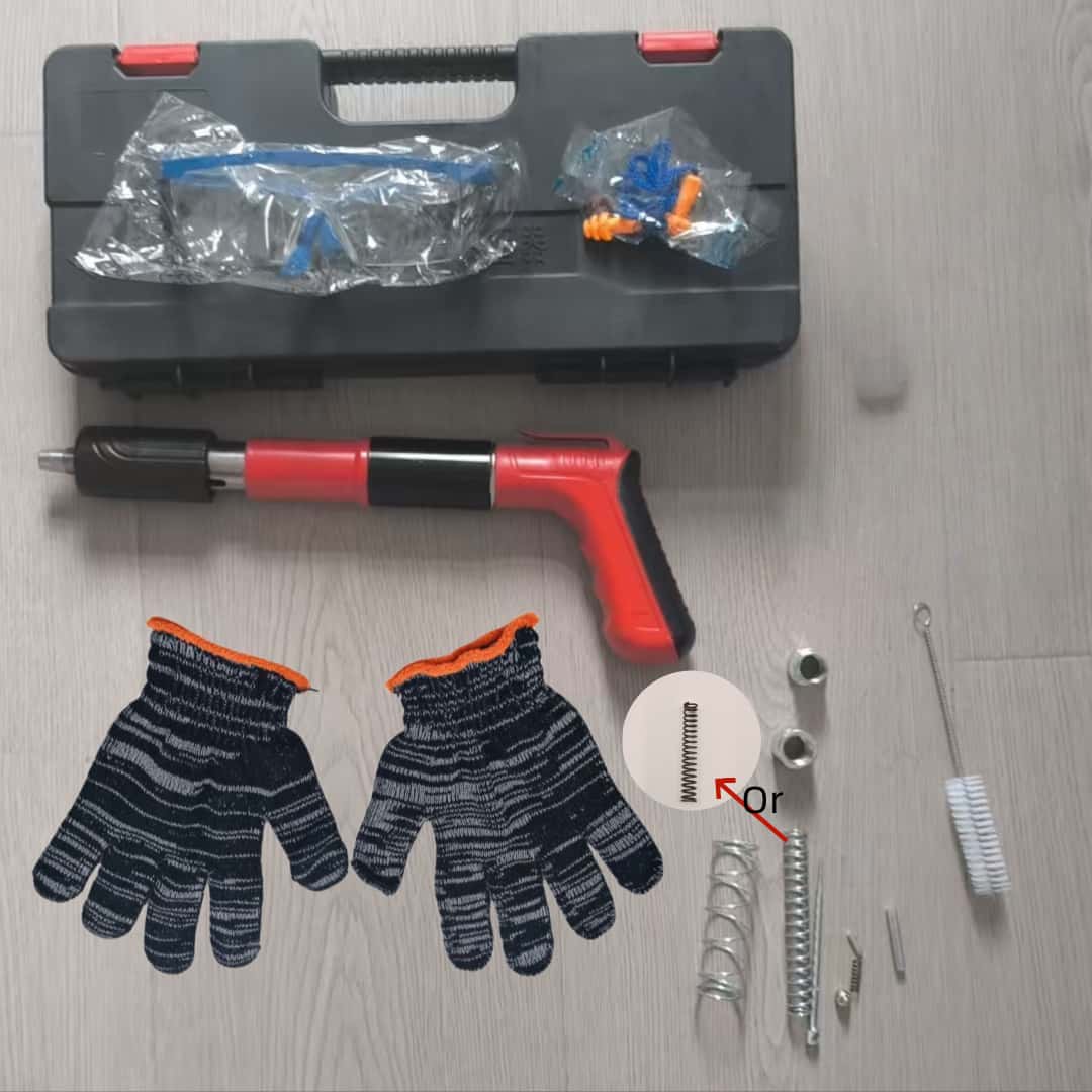 

Adjustable 5-Speed Nail Gun Heavy-Duty Quiet Fast Firing Tool for Wall Projects Home Repair DIY Renovation Compatible with Nail Tips No Nails Included