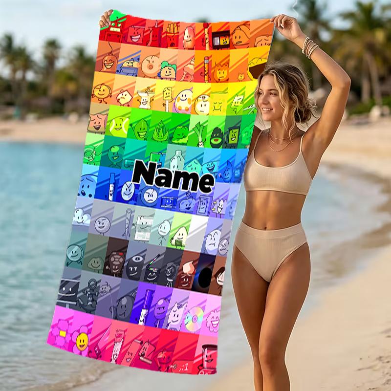 Customizable Personalized Beach Towels Nanimate Insanity Themed designs.Suitable for the Beach, Yoga, Sports;ideal As Beach Accessories