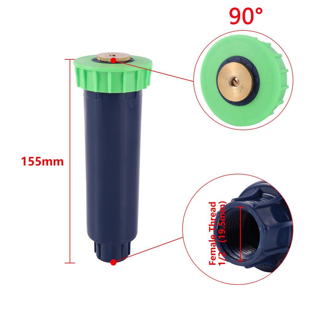 90-360 Degree Pop-Up Buried Sprinkler 1/2" Female Thread Lawn Irrigation Sprinkler Automatic Telescopic Lawn Irrigation Sprinkle