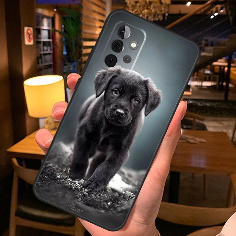 Black Labrador Dog Case For Samsung Galaxy A26 A16 A06 A55 A35 A15 A32 A12 A22 A52 A54 A34 A14 A56 A36 A13 A53