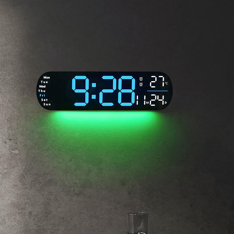 Multifunctional LED Digital Wall Clock with Alarm and Timer - Large Screen for Living Room