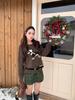Rainbow Korean-Style Pleated Plaid Wool A-Line Skirt for Women - Winter Fashion