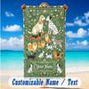 Dog Theme Beach Towel Personalized Custom Name & Text Soft Quick Dry Beach Towel for Swimming Travel