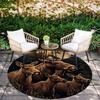 Moose pattern round rug,Carpet Rug for Living Room Bedroom Playroom ,Non-slip Floor Mat,Holiday Gifts and Birthday Gifts.