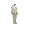 Adidas Originals X Hamcus Collaboration FW23 Solid Color Quilted Logo Drawstring Hooded Zipper Down Jacket Unisex Outerwear White IU4837