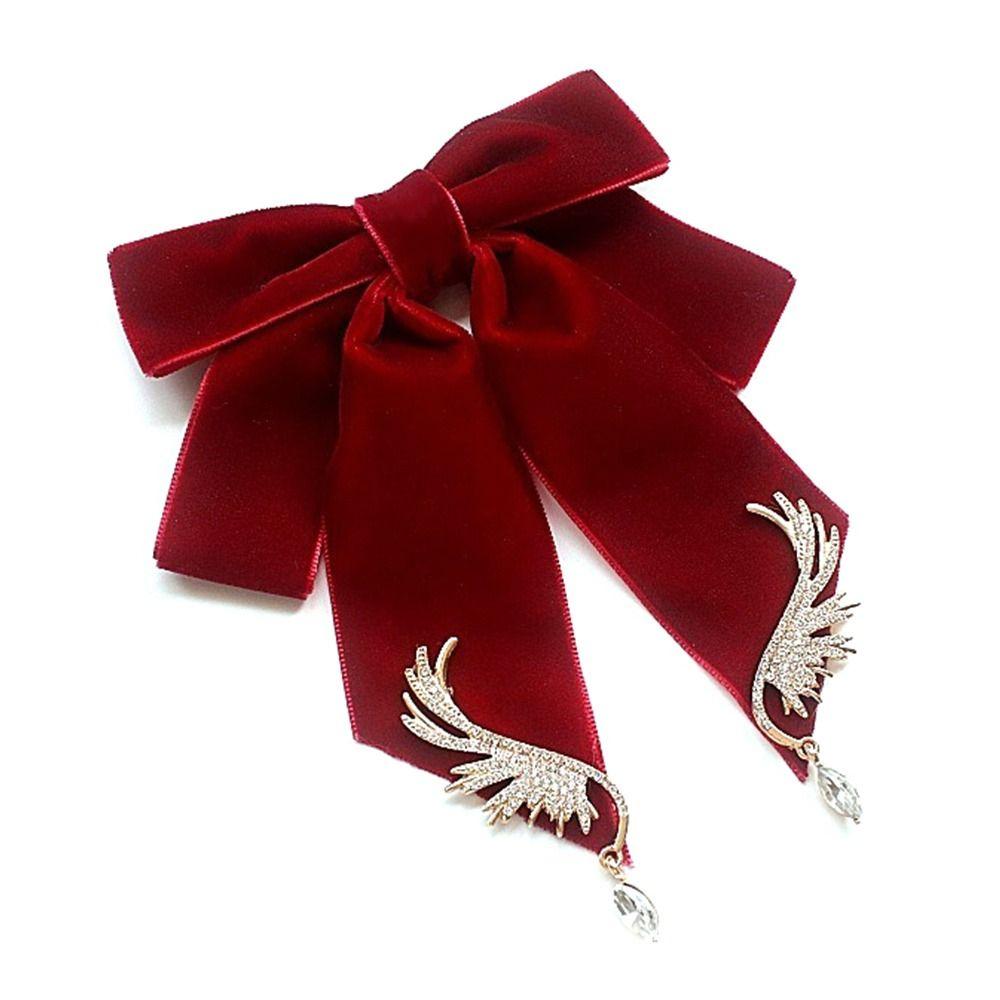 Retro Velvet Bowtie Business Collar Rhinestones Jewelry New Bowknot Necktie Women and Man