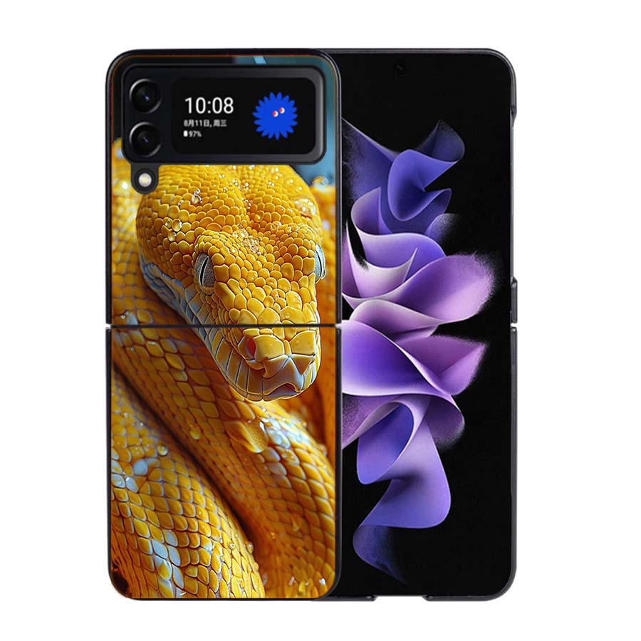 

Forest Vipers And Pythons Phone Case For Samsung Z Flip 7 6 5G Galaxy Z Flip4 Z Flip5 Z Flip3 Coque Black Hard PC Shell Protecti Samsung Z Flip 3 5G