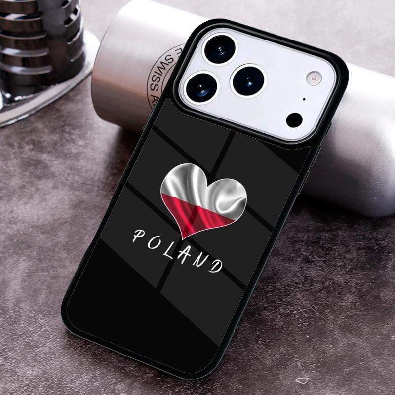 Poland Flag Phone Case for iPhone 17 16 15 Pro Max Air 14 13 12 11 Plus Shockproof Capa Cover