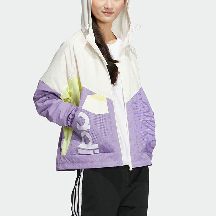 Adidas Neo Spliced Letter Breathable Mesh Sports Woven Jacket Women Jacket Multicolor HS8836