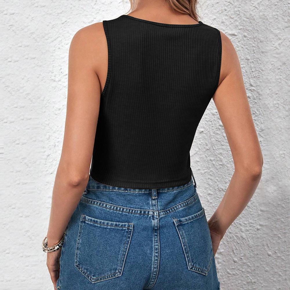 European and American women's clothing autumn and winter new ins slim-fit short sexy exposed navel sleeveless vest suspender top