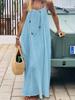 2025 European Summer Women's Bohemian Backless Spaghetti Strap Beach Dress