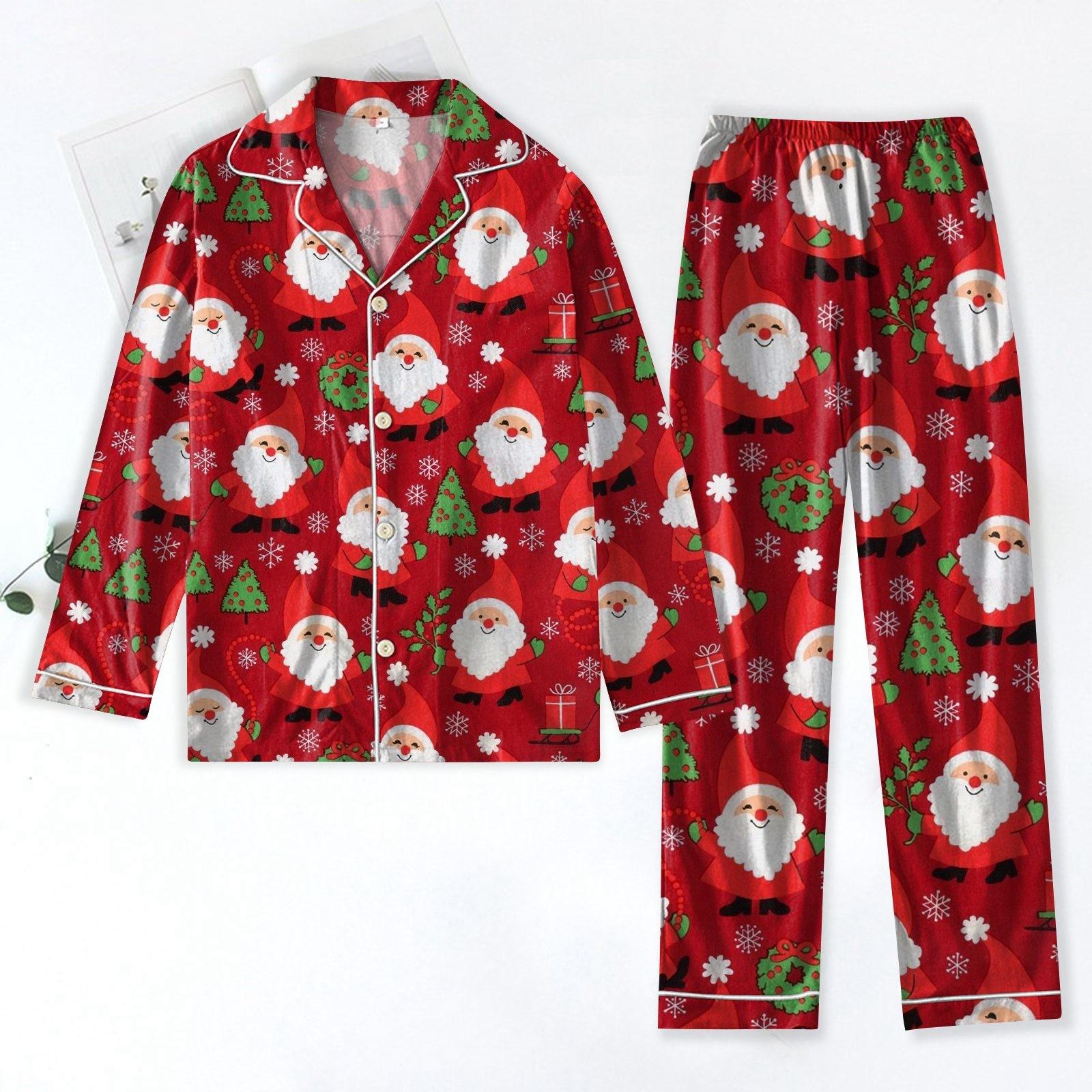 

Женский костюм из 2 предметов с принтом, топ на пуговицах с длинными рукавами, широкие брюки, комплект, пижамный домашний повседневный костюм XL киноварь