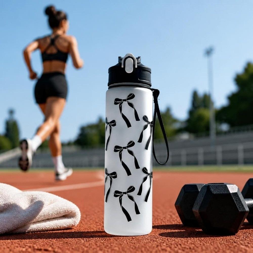Large Capacity Sports Water Bottle 800ML Water Cup Trendy Straw Cup Travel