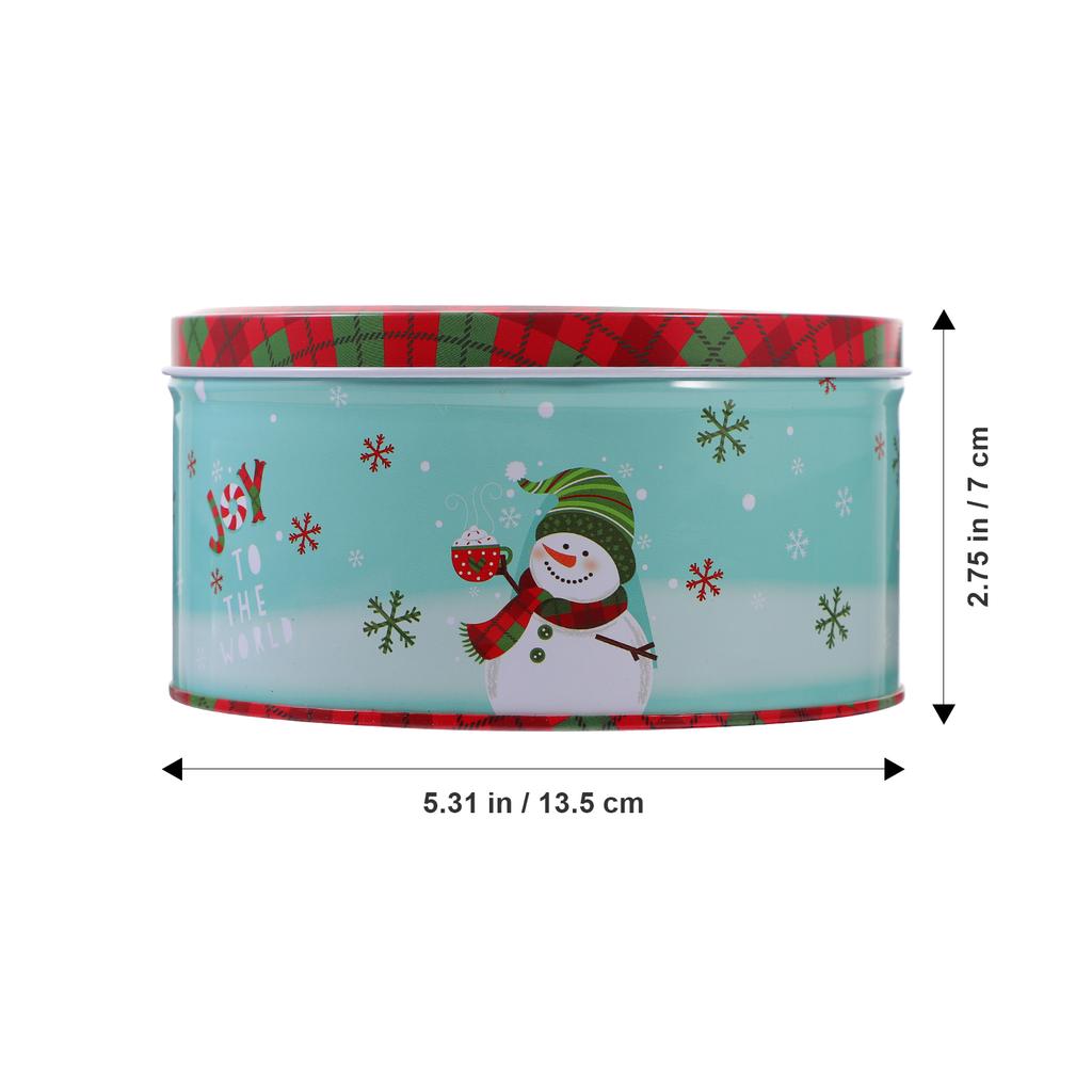 Christmas Biscuit Box Tinplate Candy Container with Lid Holiday Gift Storage Tin Xmas Party Decoration Sweet Treat Case Metal