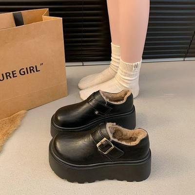 Warm Snow Boots Women's 2025 Winter New Small Muffin Bottom Fleece Thickened Thick Sole Fashion Versatile Cotton Shoes