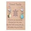 Creative Diy Travel Turtle Keychain Birthstone Turquoise Jewelry Pendant Couple Family Keychain Pendant