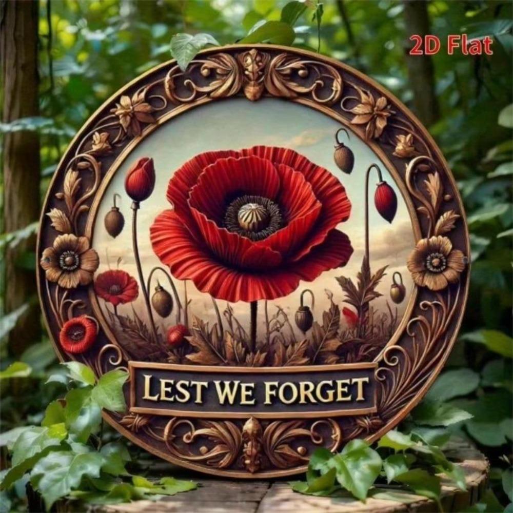 Vintage Metal Wall Art 8x8 Inch Round Decorative Plaque Resilience Dream Design