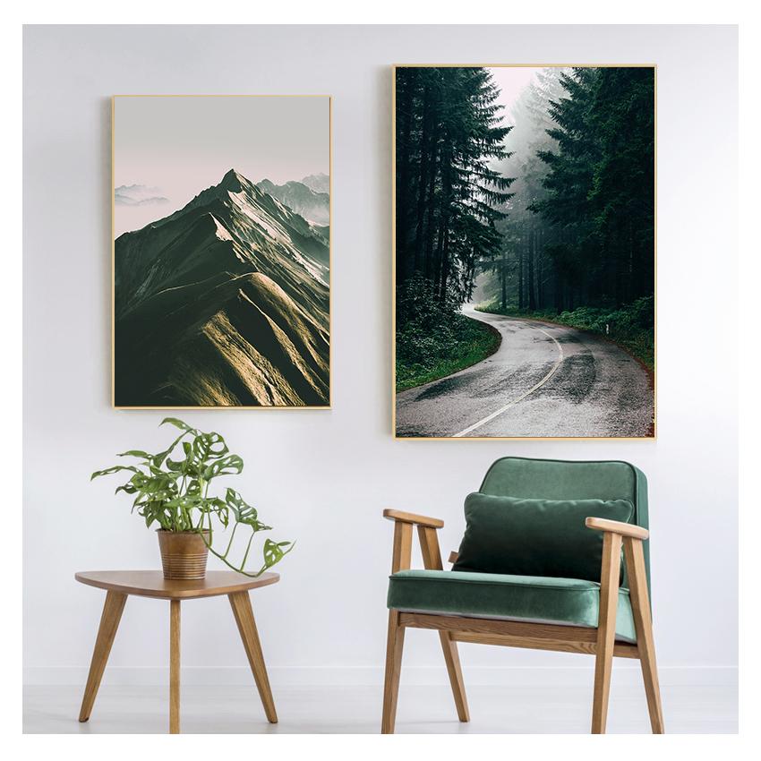 Print Mountain Forest Tree Nature Landscape Wall Art Painting Decoration Picture Home Decor Scandinavian Canvas Poster Nordic