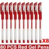 10/100 PCS Roise Retractable Gel Pens Set Black/Red/Blue Ink Ballpoint for Writing Refills Office School Supplies Stationery