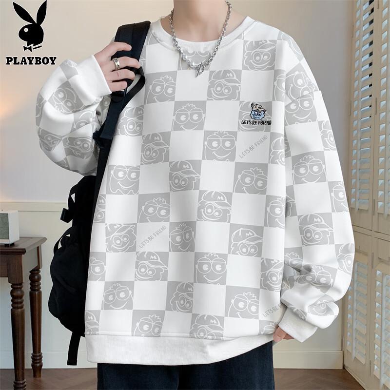 

PLAYBOY Men s Plaid Crewneck Sweatshirt XL