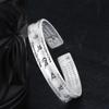 Engraved Cuff Bracelet Vintage Silver-Tone Alloy Wrist Bangle with Open Slip-On Design for Everyday Outfits and Casual Simple Gifting