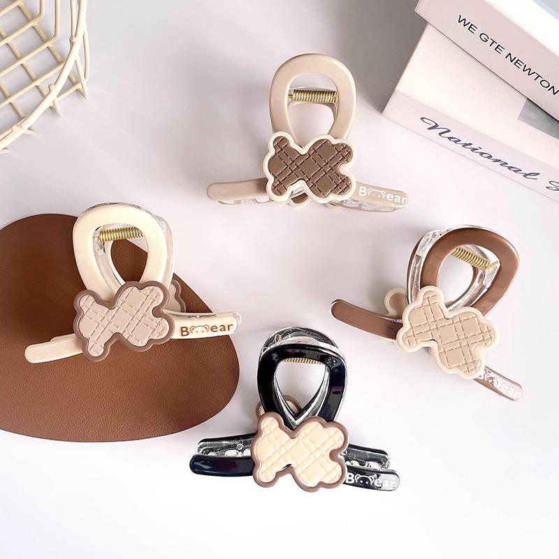 Korean High-End Cute Bear Pattern Claw Clip for Girls