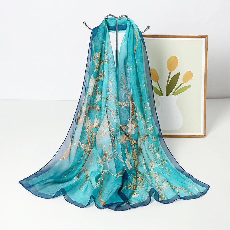 

Новые печатные шарфы для женщин, шифоновые шарфы для лета, защита от солнца, осенние и зимние декоративные шарфы 155-45cm