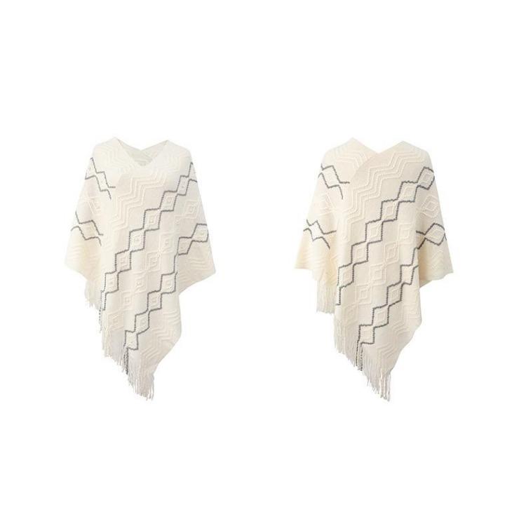 Dámský volný svetr s výstřihem do V, pletený kardigan s netopýřími rukávy, podzimní zimní přehoz s potiskem přes hranice