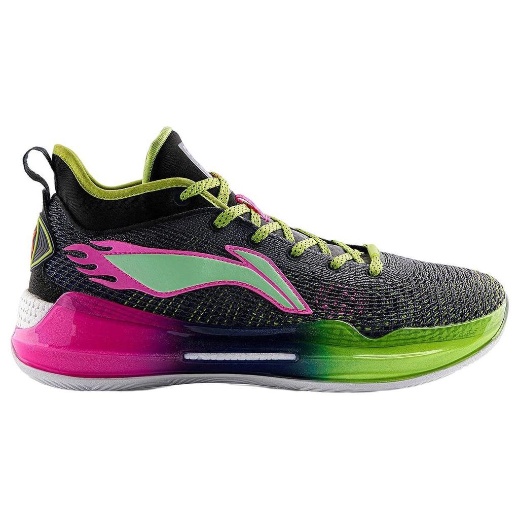 Li Ning YuShuai 13 Boom Basketball Shoes Men's Low Top Ebony Black/Lime Green ABAQ013-16
