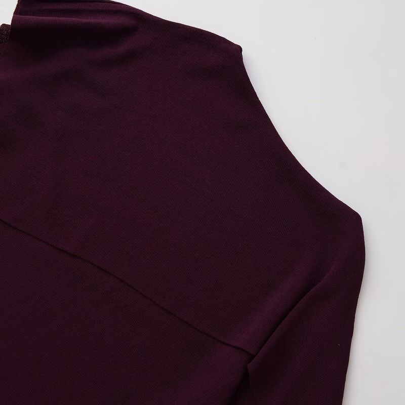 Kaslead New Women Clothes Western Style Fashion Plain Stitch Layer Drape Long Sleeve Top 3456104