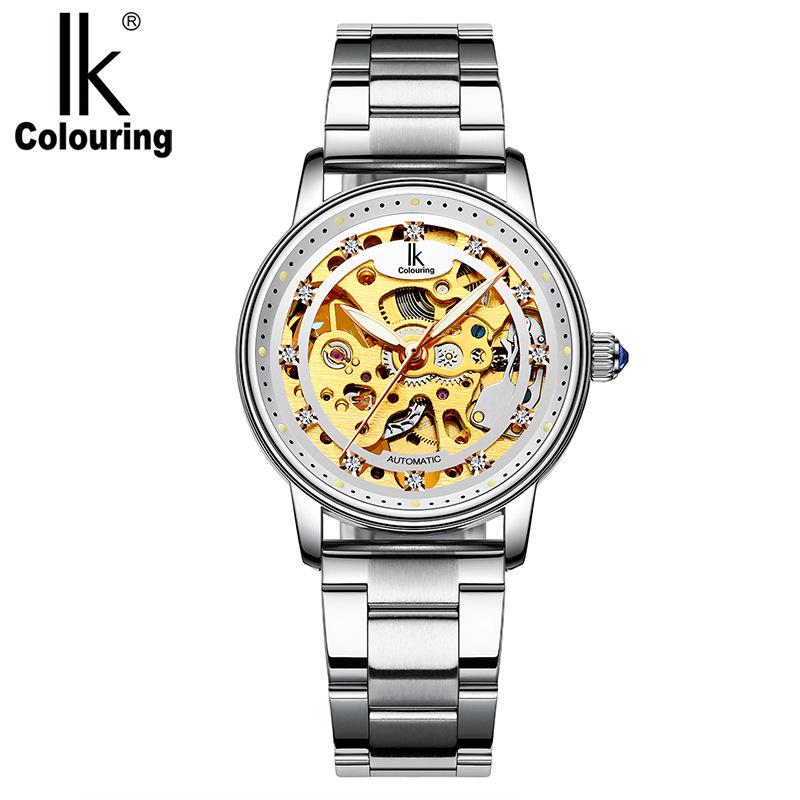 Women Automatic Mechanical Watch Diamond Fashion Double-sided Hollow Trend Mechanical Watch