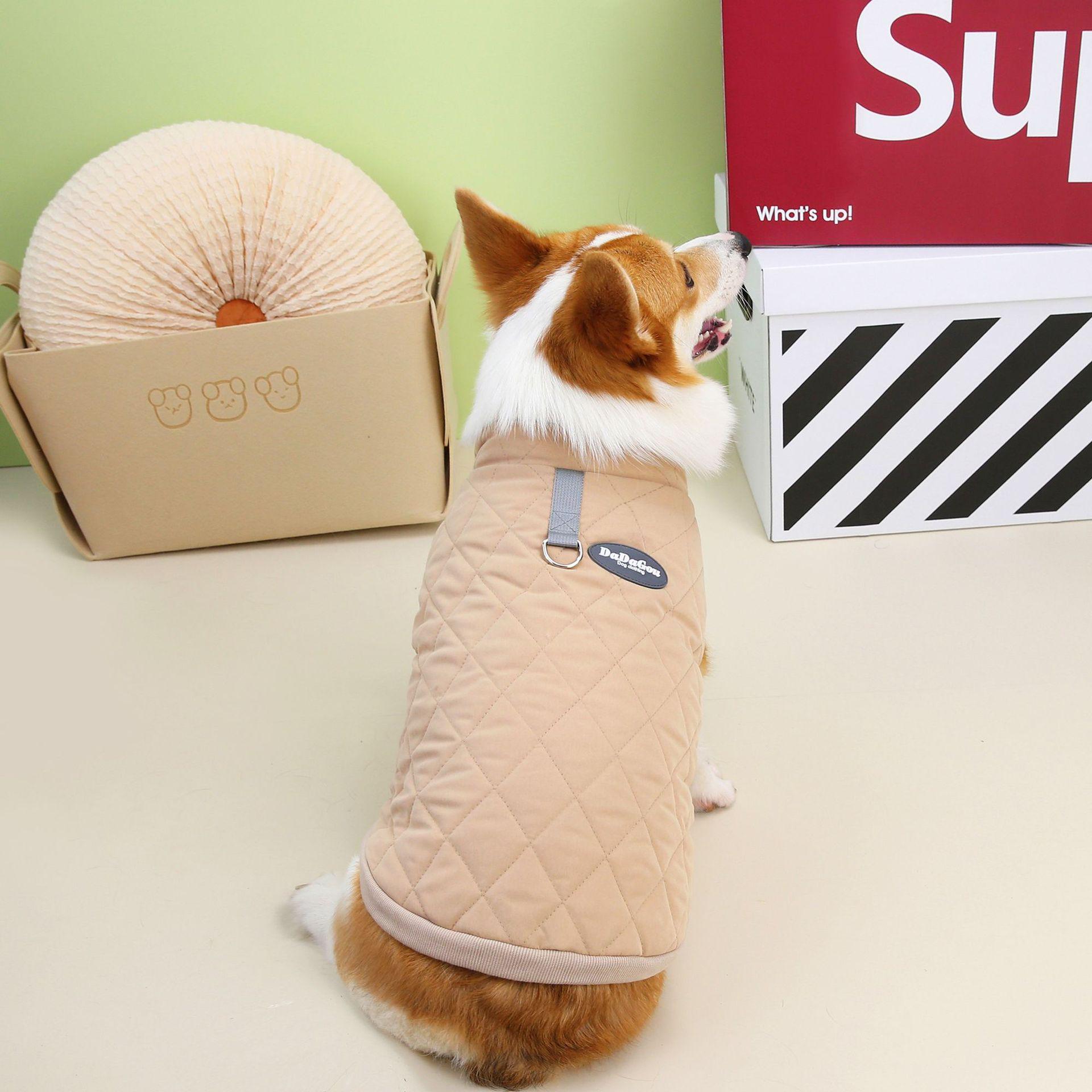 Пальто аргайл для корги и таксы: Осенне-зимняя хлопковая одежда для собак с короткими лапами S
