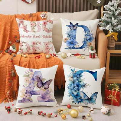 Creative Letters Floral Print Pillow Case Printing Pillowcase Living Room Sofa Cushion Cover Bedroom Room Decor