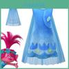 Encantador Vestido de Cosplay Trolls2 Poppy para Crianças Meninas com Capa Confortável