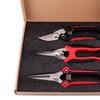 Silver and Red Pruning Shears Set Heavy Duty Bypass Pruners Professional Flower Shears