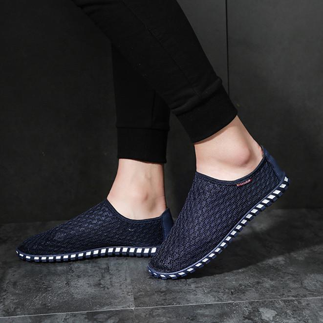 Chaussures d'été en maille décontractées pour hommes, baskets de course creuses et respirantes