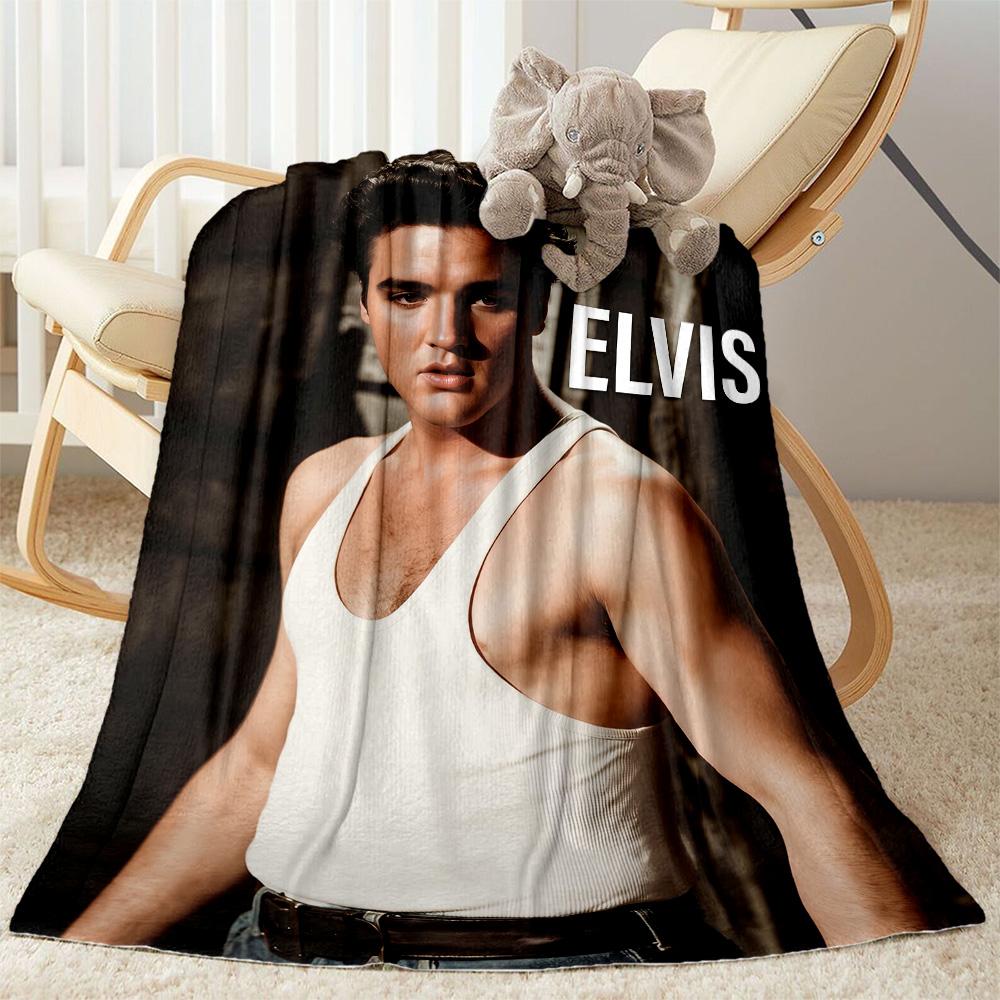 Rock Roll Legend Elvis Blanket Soft Warm Cozy Great for Couch Chair Picnics All-Season Use Playful Design Best Holiday Gift for Friends Family