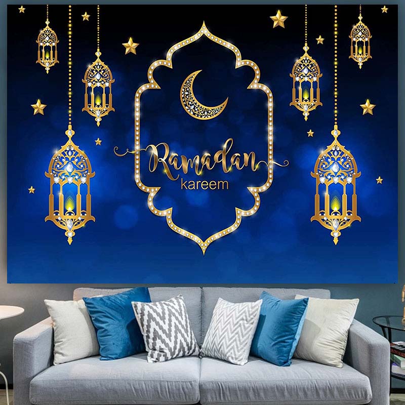 Eid Mubarak Photo Background Ramadan Kareem Family Room Backdrop Banner Decor