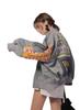 PIITE Casual Outerwear Loose Baseball English Letter Unique Dance Street Harajuku Student Stylish Gray 9 Women's Coat, Fit, Outfit, Fall/Winter,
