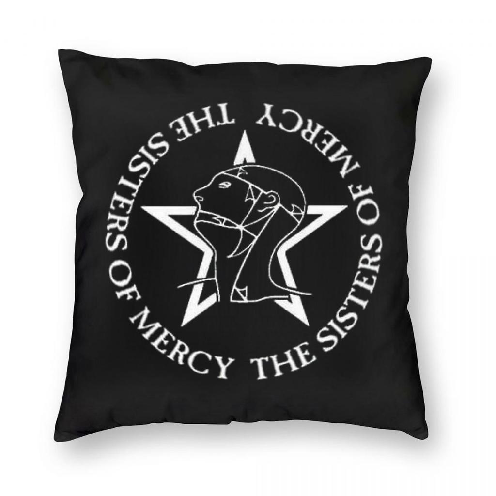 Sisters Of Mercy Gothic Rock Pillowcase Polyester Linen Velvet Printed Zip Decor Throw Pillow Case Sofa Seater Cushion Case